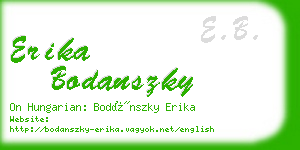 erika bodanszky business card